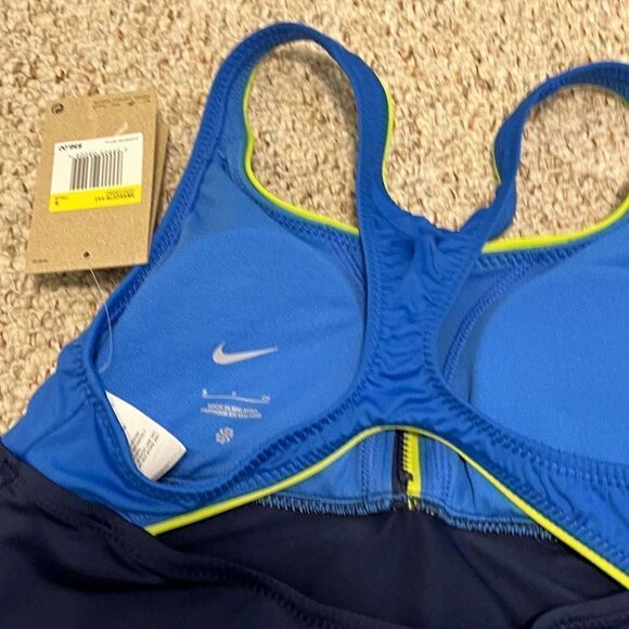 Nike Colorblock Racerback Tankini Top-Small - Picture 4 of 7